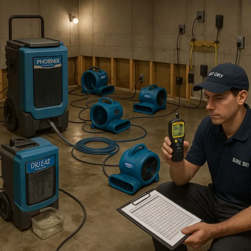 Structural Drying and Dehumidification process in Paloma Creek South, TX